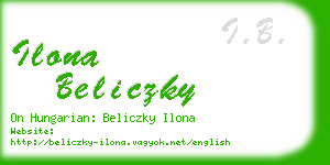 ilona beliczky business card